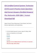 ISA Certified Control Systems Technician  &lpar;CCST&rpar; Level II Practice Exam Questions  And Correct Answers &lpar;Verified Answers&rpar;  Plus Rationales 2026 Q&A &vert; Instant  Download Pdf 