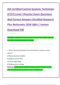 ISA Certified Control Systems Technician  &lpar;CCST&rpar; Level I Practice Exam Questions  And Correct Answers &lpar;Verified Answers&rpar;  Plus Rationales 2026 Q&A &vert; Instant  Download Pdf 