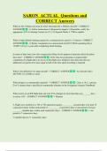 SARON  ACTUAL  Questions and  CORRECT Answers 