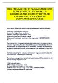 HESI RN LEADERSHIP &sol;MANAGEMENT EXIT  EXAM 2024&sol;2025 TEST BANK 120  QUESTIONS AND CORRECT DETAILED  ANSWERS WITH RATIONALES  &vert;&vert;GUARANTEED SUCCESS 