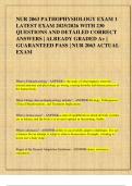 NUR 2063 PATHOPHYSIOLOGY EXAM 1  LATEST EXAM 2025&sol;2026 WITH 230  QUESTIONS AND DETAILED CORRECT  ANSWERS &vert; ALREADY GRADED A&plus; &vert;  GUARANTEED PASS &vert; NUR 2063 ACTUAL  EXAM