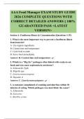 AAA Food Manager EXAM STUDY GUIDE  2026 COMPLETE QUESTIONS WITH  CORRECT DETAILED ANSWERS &vert;&vert; 100&percnt;  GUARANTEED PASS <LATEST  VERSION>