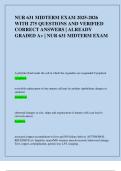 NUR 631 MIDTERM EXAM 2025-2026  WITH 275 QUESTIONS AND VERIFIED  CORRECT ANSWERS &vert; ALREADY  GRADED A&plus; &vert; NUR 631 MIDTERM EXAM