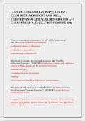 CLUB PILATES SPECIAL POPULATIONS  EXAM WITH QUESTIONS AND WELL  VERIFIED ANSWERS&vert;&vert; ALREADY GRADED A&plus; &vert;&vert;  GUARANTEED PASS &vert;&vert; LATEST VERSION 2025 