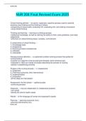 NUR 200 Final Revised Exam 2025 