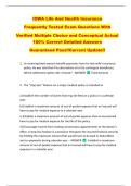 IOWA Life And Health Insurance   Frequently Tested Exam Questions With   Verified Multiple Choice and Conceptual Actual  100&percnt; Correct Detailed Answers  Guaranteed Pass&excl;&excl;Current Update&excl;&excl; 