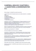 CAMPBELL BIOLOGY CHAPTERS 1 &ndash; 5 QUESTIONS & ANSWERS&lpar;RATED A&plus;&rpar;