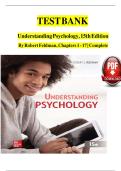 Test Bank for Understanding Psychology&comma; 15th Edition by Robert Feldman