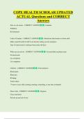 COPE HEALTH SCHOLAR UPDATED   ACTUAL Questions and CORRECT  Answers