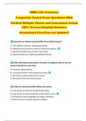 IOWA Life Insurance   Frequently Tested Exam Questions With   Verified Multiple Choice and Conceptual Actual  100&percnt; Correct Detailed Answers  Guaranteed Pass&excl;&excl;Current Update&excl;&excl; 