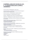 CAMPBELL BIOLOGY EXAM &num;2 &lpar; CH&period; 6 - 10 &rpar;QUESTIONS WITH CORRCT ANSWERS&excl;&excl;