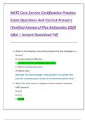 NATE Core Service Certification Practice  Exam Questions And Correct Answers  &lpar;Verified Answers&rpar; Plus Rationales 2026  Q&A &vert; Instant Download Pdf 