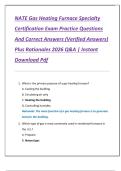 NATE Gas Heating Furnace Specialty  Certification Exam Practice Questions  And Correct Answers &lpar;Verified Answers&rpar;  Plus Rationales 2026 Q&A &vert; Instant  Download Pdf 