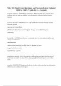 NSG 318 Final Exam Questions and Answers Latest Updated 2023&sol;24 &lpar;100&percnt; Verified & A&plus; Graded&rpar;