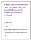 NATE Heat Pump Specialty Certification  Practice Exam Questions And Correct  Answers &lpar;Verified Answers&rpar; Plus  Rationales 2026 Q&A &vert; Instant  Download Pdf