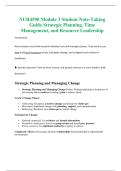 NUR4590 Module 3 Student Note-Taking Guide Strategic Planning, Time Management, and Resource Leadership
