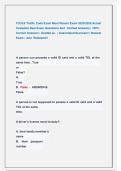 TCOLE Traffic Code Exam Most Recent Exam 2025&sol;2026 Actual  Complete Real Exam Questions And  Verified Answers &vert; 100&percnt;  Correct Answers &vert; Graded A&plus;  &vert; Guaranteed Success&excl;&excl; &vert; Newest  Exam &vert; Just  Released&excl;&excl;