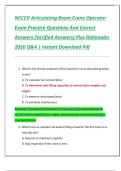 NCCCO Articulating Boom Crane Operator  Exam Practice Questions And Correct  Answers &lpar;Verified Answers&rpar; Plus Rationales  2026 Q&A &vert; Instant Download Pdf