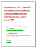 NCCER Carpentry Level 2 Certification  Practice Exam Questions And Correct  Answers &lpar;Verified Answers&rpar; Plus  Rationales 2026 Q&A &vert; Instant  Download Pdf