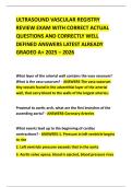 ULTRASOUND VASCULAR REGISTRY REVIEW EXAM WITH CORRECT ACTUAL QUESTIONS AND CORRECTLY WELL DEFINED ANSWERS LATEST ALREADY GRADED A&plus; 2025 &ndash; 2026