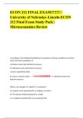 ECON 212 FINAL EXAM&excl;&excl;&excl;&excl;&excl;&excl;&excl;&excl; &sol; University of Nebraska&ndash;Lincoln ECON 212 Final Exam Study Pack &vert; Microeconomics Review