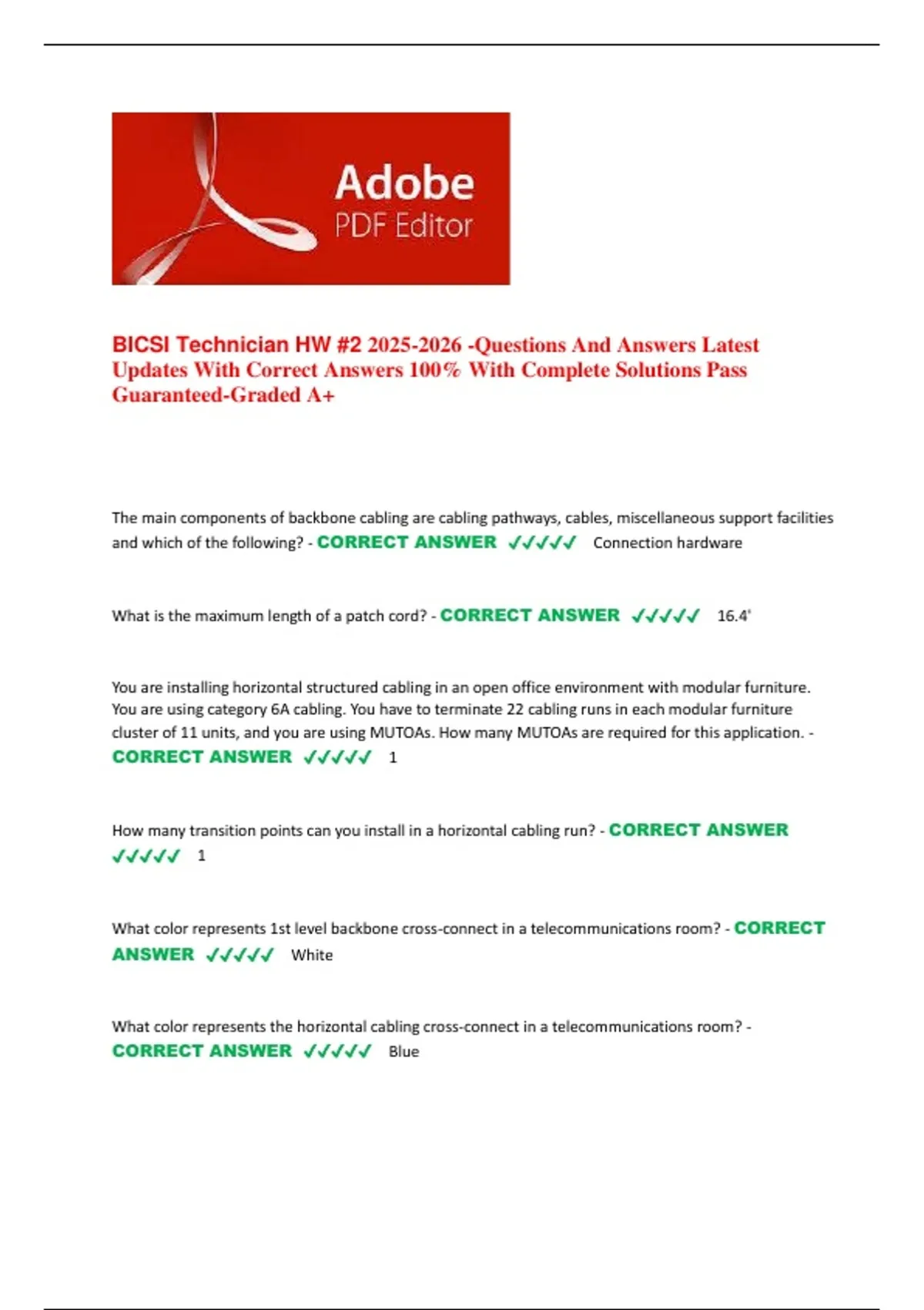 BICSI Technician – Acronyms and Abbreviations Exam Study Guide ...