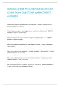 SURGICAL FIRST ASSIST BOOK EXAM STUDY GUIDE EXAM QUESTIONS WITH CORRECT ANSWERS&period;