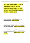 ACCT 2000 EXAM 1 LOWE &ndash; ARDOIN EXAM WITH CORRECT ACTUAL QUESTIONS AND CORRECTLY WELL DEFINED ANSWERS LATEST ALREADY GRADED A&plus; 2025 &ndash; 2026