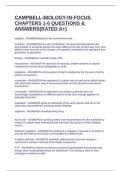 CAMPBELL-BIOLOGY-IN-FOCUS CHAPTERS 1-6 QUESTIONS & ANSWERS&lpar;RATED A&plus;&rpar;
