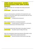 UNMC Health Assessment - EXAM 1 Actual Questions With 100- Verified Answers&period;docx
