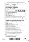 Pearson Edexcel Level 3 GCE Further Mathematics Advanced Subsidiary Further Mathematics options PAPER 23 JUNE 2025 QUESTION PAPER AND MARK SCHEME