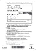 Pearson Edexcel Level 3 GCE Further Mathematics Advanced Subsidiary Further Mathematics options PAPER 24 JUNE 2025 QUESTION PAPER AND MARK SCHEME