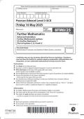 Pearson Edexcel Level 3 GCE Further Mathematics Advanced Subsidiary Further Mathematics options PAPER 25 JUNE 2025 QUESTION PAPER AND MARK SCHEME