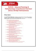  PDF&ast;&ast;&ast;NUR 631 &ndash; Advanced Physiology &  Pathophysiology&colon; Comprehensive Final Exam  &lpar;Actual&comma; 150 High-Yield Questions&rpar;      Overview&colon;  This comprehensive final exam is designed for advanced practice nursing students enrolled in  NUR 631 &ndash; Advanced Physiolo