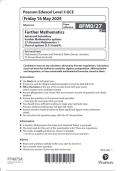 Pearson Edexcel Level 3 GCE Further Mathematics Advanced Subsidiary Further Mathematics options PAPER 27 JUNE 2025 QUESTION PAPER AND MARK SCHEME