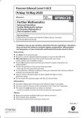Pearson Edexcel Level 3 GCE Further Mathematics Advanced Subsidiary Further Mathematics options PAPER 28 JUNE 2025 QUESTION PAPER AND MARK SCHEME