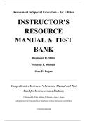 INSTRUCTOR&rsquo;S RESOURCE MANUAL & TEST BANK &lpar;COMBINED&rpar; &mdash; Assessment in Special Education&comma; 1st Edition &mdash; Raymond H&period; Witte&comma; Michael F&period; Woodin&comma; Jane E&period; Bogan &mdash; ISBN 9780132108195