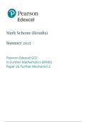 Pearson Edexcel Level 3 GCE Further Mathematics Advanced Subsidiary Further Mathematics options PAPER 26 JUNE 2025 MARK SCHEME&colon; Further Mechanics 2 &lpar;Part of option J&rpar;