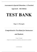 Test Bank For Assessment in Special Education A Practical Approach 6th Edition By Roger A&period; Pierangelo &lpar;All Chapters&rpar;