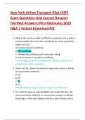 New York Airline Transport Pilot &lpar;ATP&rpar;  Exam Questions And Correct Answers  &lpar;Verified Answers&rpar; Plus Rationales 2026  Q&A &vert; Instant Download Pdf 