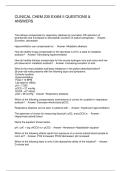 CLINICAL CHEM 230 EXAM II QUESTIONS & ANSWERS