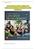 A Topical Approach to Lifespan Development &lpar;11th Edition&rpar; &ndash; John Santrock &vert; Complete Test Bank with Verified Answers