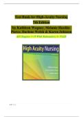 Test bank for High Acuity Nursing 7th Edition (LATEST) by Wagner Pierce Welsh All Chapters (1-39) | Expert Verified Answers with Rationales | Grade A+