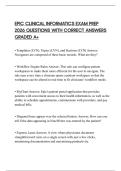 EPIC CLINICAL INFORMATICS EXAM PREP 2026 QUESTIONS WITH CORRECT ANSWERS GRADED A&plus;