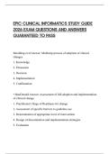 EPIC CLINICAL INFORMATICS STUDY GUIDE 2026 EXAM QUESTIONS AND ANSWERS GUARANTEED TO PASS