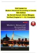 Test Bank for Modern Advanced Accounting in Canada &lpar;10th Edition by Darrell Herauf & Chima Mbagwu&rpar; &vert; Chapters 1&ndash;12 Verified &vert; Complete 2025&sol;2026 Edition