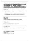 A&P EXAM 1 STUDY GUIDE QUESTIONS AND ANSWERS WITH COMPLETE SOLUTIONS 100&percnt; CORRECT RATED A&plus;