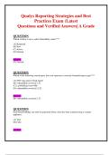 Qualys Reporting Strategies and Best Practices Exam &vert; Latest Questions and Verified Answers &lpar;Grade A&rpar;