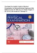 Test Bank For Seidel's Guide to Physical Examination An Interprofessional Approach 10th Edition by Jane W&period; Ball&comma; Joyce E&period; Dains Chapter 1- 26&semi; Ace in your Exams in 1 attempt A&plus; 2025