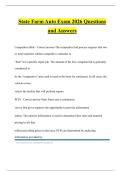 State Farm Auto Exam 2026 Questions and Answers